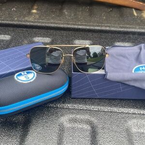 Salt. North Sails Waypoint Sunglasses Brushed Gold Green Glass Polarized Lenses